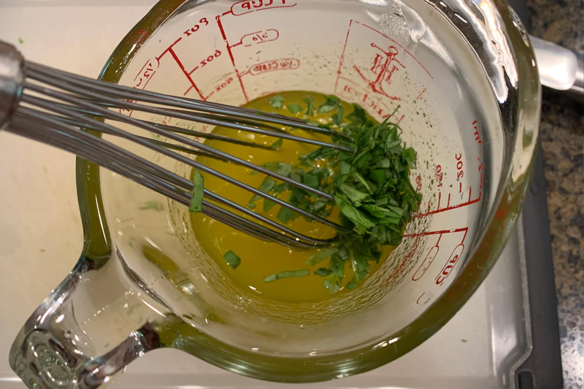 White Balsamic Honey and Basil Vinaigrette Real Food Well
