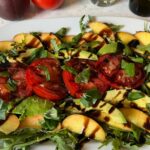 Peach Tomato and Avocado Caprese Salald.