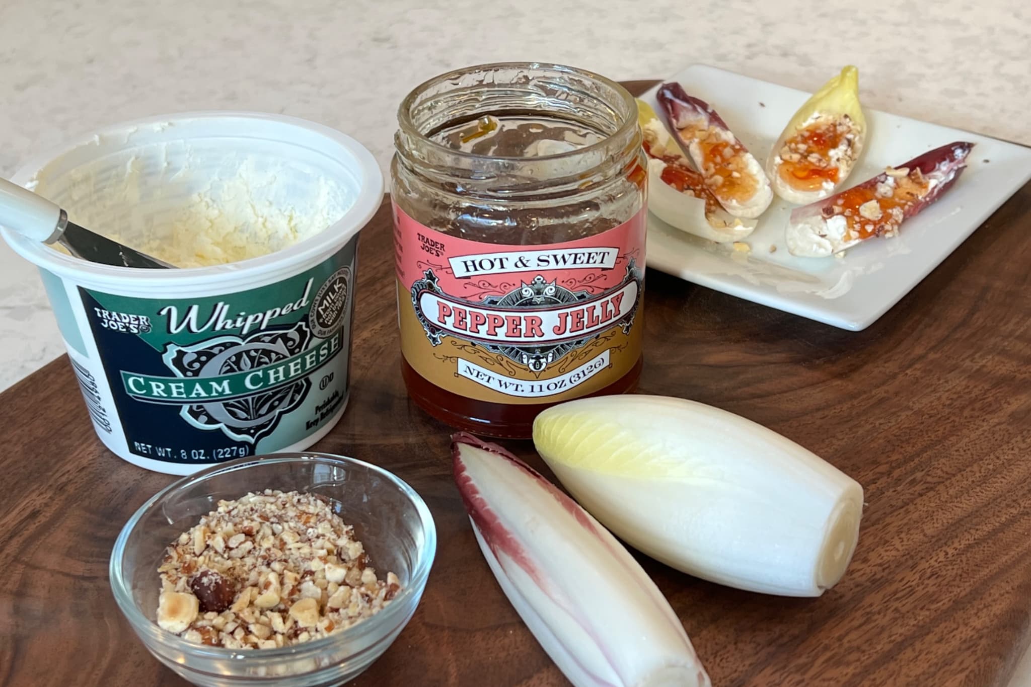 Belgian Endive Bites with Cream Cheese and Nuts Real Food Well