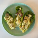 chicken salad on lettuce wraps.